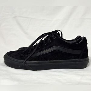 Vans Old Skool Black Velvet Low Top Men 5.5 Women 7